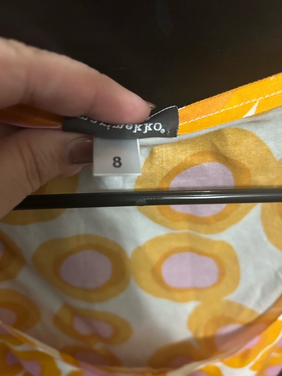 Marimekko For Anthropologie Yellow & Pink Circular Print Tie Waist Tank - Picture 3 of 5